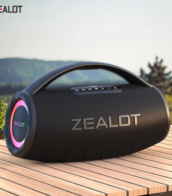 Zealot-S97 80W high power bluetooth speaker portable RGB colorful light waterproof wireless subwoofer 360 stereo surround TWS FM